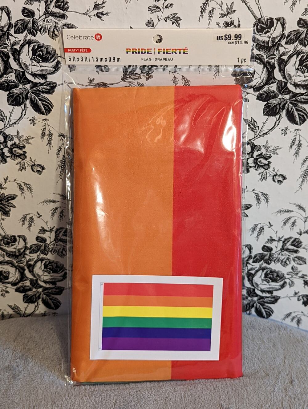 NWT Celebrate It Large Rainbow LGBTQIA+ Pride Hanging Flag Dorm Bedroom Outside